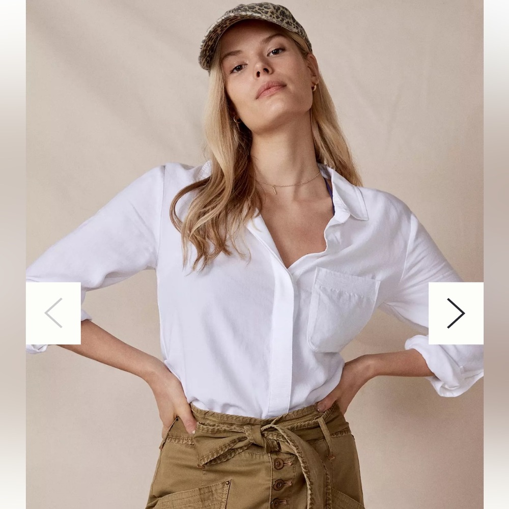Anthropologie White long sleeve Blouse cottage  Office core size XS gauze